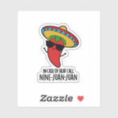 Sticker En Coque De Chaleur Appelez Neuf Juan Mexicain Pun (Feuille)
