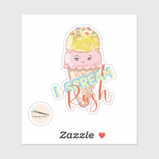 Sticker en crème glacée Kawaii Rush (Feuille)