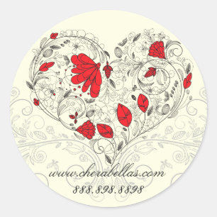 Sticker en crème rouge Spa de salon / Étiquette