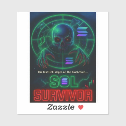 Sticker en cristal Solana SOL Survivor - Rétro (Feuille)