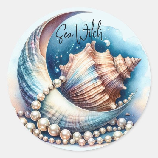 Sticker en croûte de la lune Sea Witch Pearls (Devant)