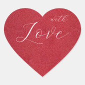 Sticker en cuir rouge Coeur Favoriser Enveloppe Sc (Devant)