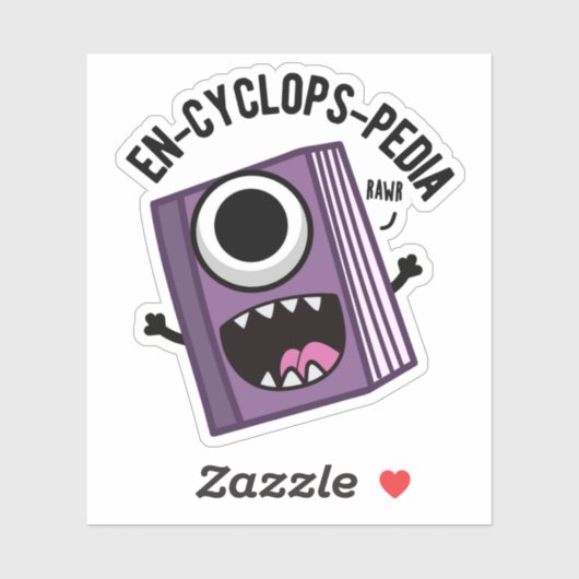 Sticker En-cyclops-pedia Funny Encyclopedia Pun (Feuille)