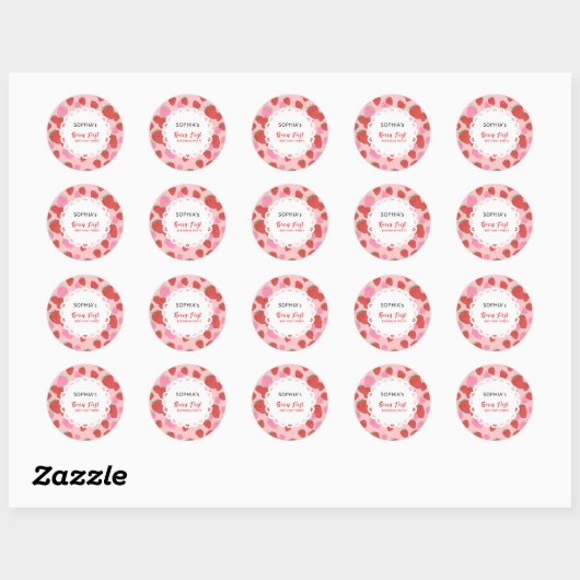 Sticker en dentelle de fraise sucrée (Feuille)