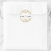 Sticker en dentelle d'or Faveurs de mariage Nom Da (Sac)