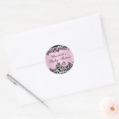 Sticker en dentelle rose Zebra baby shower mignonn (Enveloppe)