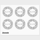Sticker en dentelle vintage avec initiales en arge (Feuille)