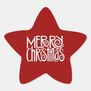 Sticker en étoile blanc Joyeux Noël