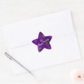 Sticker en étoile violet Snowflakes Joyeux (Enveloppe)