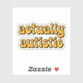 Sticker en fait autiste Typographie jaune (Feuille)