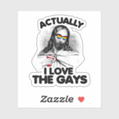 Sticker En fait, j'adore les gays (Feuille)
