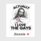 Sticker En fait, j'aime les gays (Feuille)