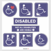 Sticker en fauteuil roulant - Handicap Rampe WC (Feuille)