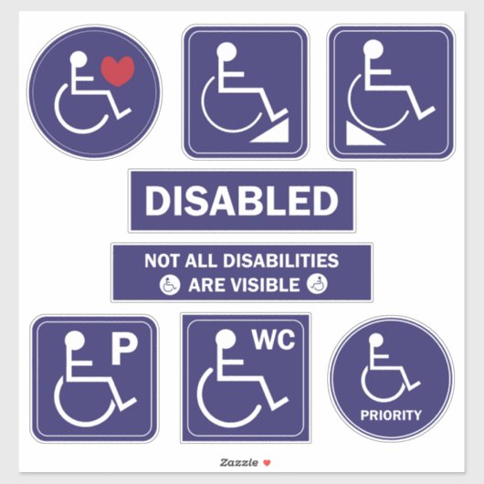 Sticker en fauteuil roulant - Handicap Rampe WC (Feuille)