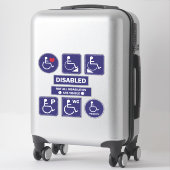 Sticker en fauteuil roulant - Handicap Rampe WC (Sur valise)