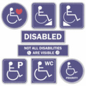 Sticker en fauteuil roulant - Handicap Rampe WC (Devant)