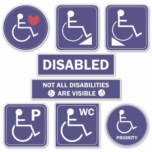 Sticker en fauteuil roulant - Handicap Rampe WC (Devant)