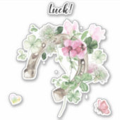 Sticker en fer à cheval et fleurs (Devant)