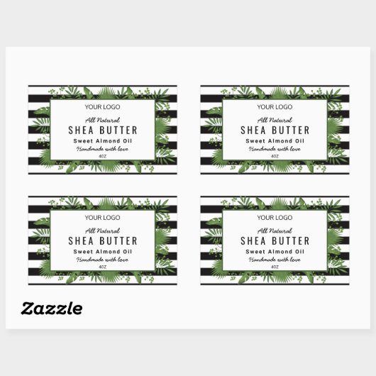 Sticker en feuilles vertes rectangle (Feuille)