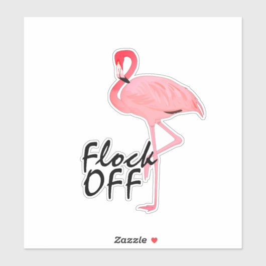 Sticker en Flamant rose rose (Feuille)