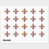 Sticker en Fleur de Lis, tigre violet et or (Feuille)
