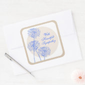 Sticker en Fleurs Bleues et Cercles Tan (Enveloppe)