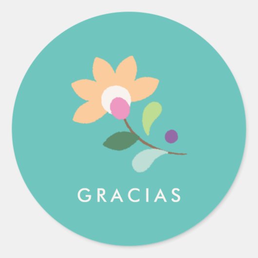 Sticker en fleurs botaniques Cinco de Mayo - Turqu (Devant)
