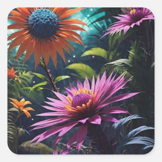 Sticker en fleurs cosmiques (Devant)