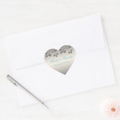 Sticker en forme d'argent, d'aqua, de coeur floral (Enveloppe)