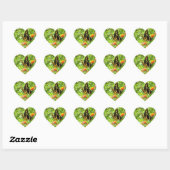 Sticker en forme de coeur brillant papillon (Feuille)