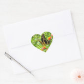 Sticker en forme de coeur brillant papillon (Enveloppe)
