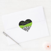 Sticker en forme de coeur de chaux, blanc et noir (Enveloppe)