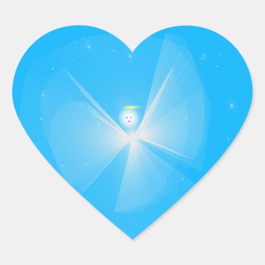 Sticker en forme de coeur de l'ange de neige (Devant)