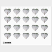 Sticker en forme de coeur de paon blanc (Feuille)