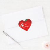 Sticker en forme de coeur de pomme rouge enseignan (Enveloppe)