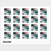 Sticker en forme de coeur floral (Feuille)
