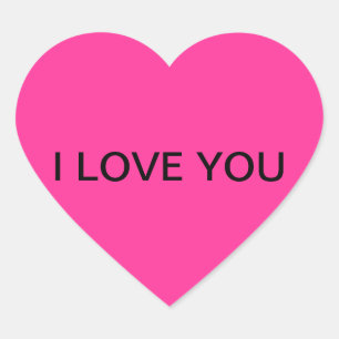 Sticker en forme de coeur "I LOVE YOU"