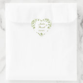Sticker en forme de coeur Mariage de lierre vert (Sac)