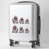 Sticker en forme de Parties scintillant monochrome (Sur valise)