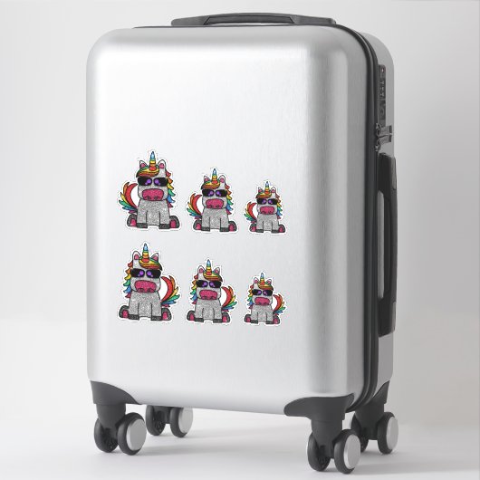 Sticker en forme de Parties scintillant monochrome (Sur valise)