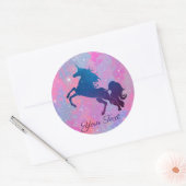 Sticker en forme de texte personnalisé rose/violet (Enveloppe)