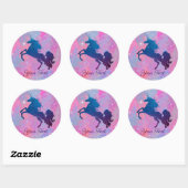 Sticker en forme de texte personnalisé rose/violet (Feuille)