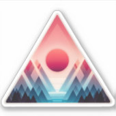 Sticker en forme de triangle avec une scène de mon (Devant)