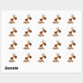 Sticker en forme d'orignal joyeux (Feuille)