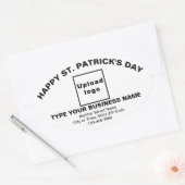 Sticker en forme ovale blanc Saint Patrick Busines (Enveloppe)