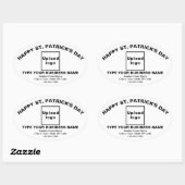 Sticker en forme ovale blanc Saint Patrick Busines (Feuille)