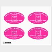 Sticker en forme ovale Pink Saint Patrick Business (Feuille)