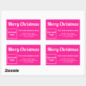 Sticker en forme rectangulaire de Noël de Noël ros (Feuille)