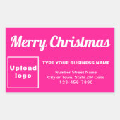 Sticker en forme rectangulaire de Noël de Noël ros (Devant)