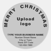 Sticker en forme ronde de Noël gris (Devant)